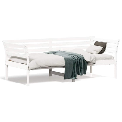 Tagesbett ohne Matratze Weiß 75x190 cm Massivholz Kiefer