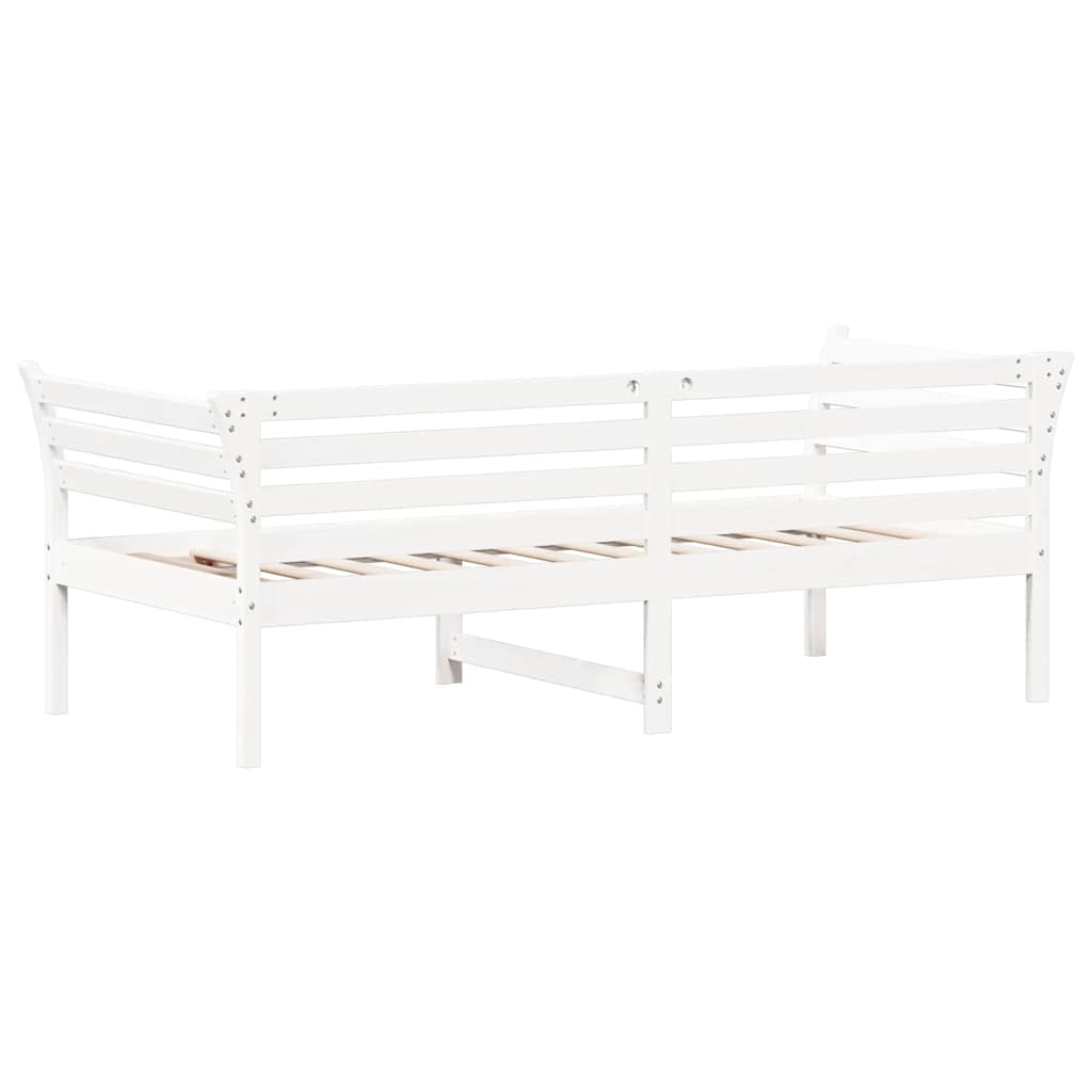Tagesbett ohne Matratze Weiß 75x190 cm Massivholz Kiefer