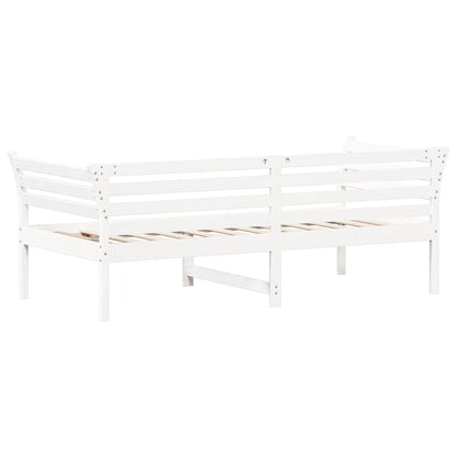 Tagesbett ohne Matratze Weiß 75x190 cm Massivholz Kiefer