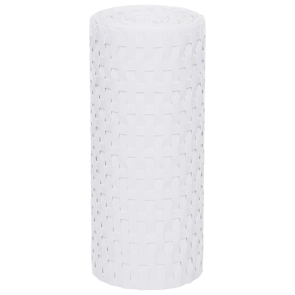 Balkon-Sichtschutze 5 Stk. Weiß 255x19 cm Poly Rattan
