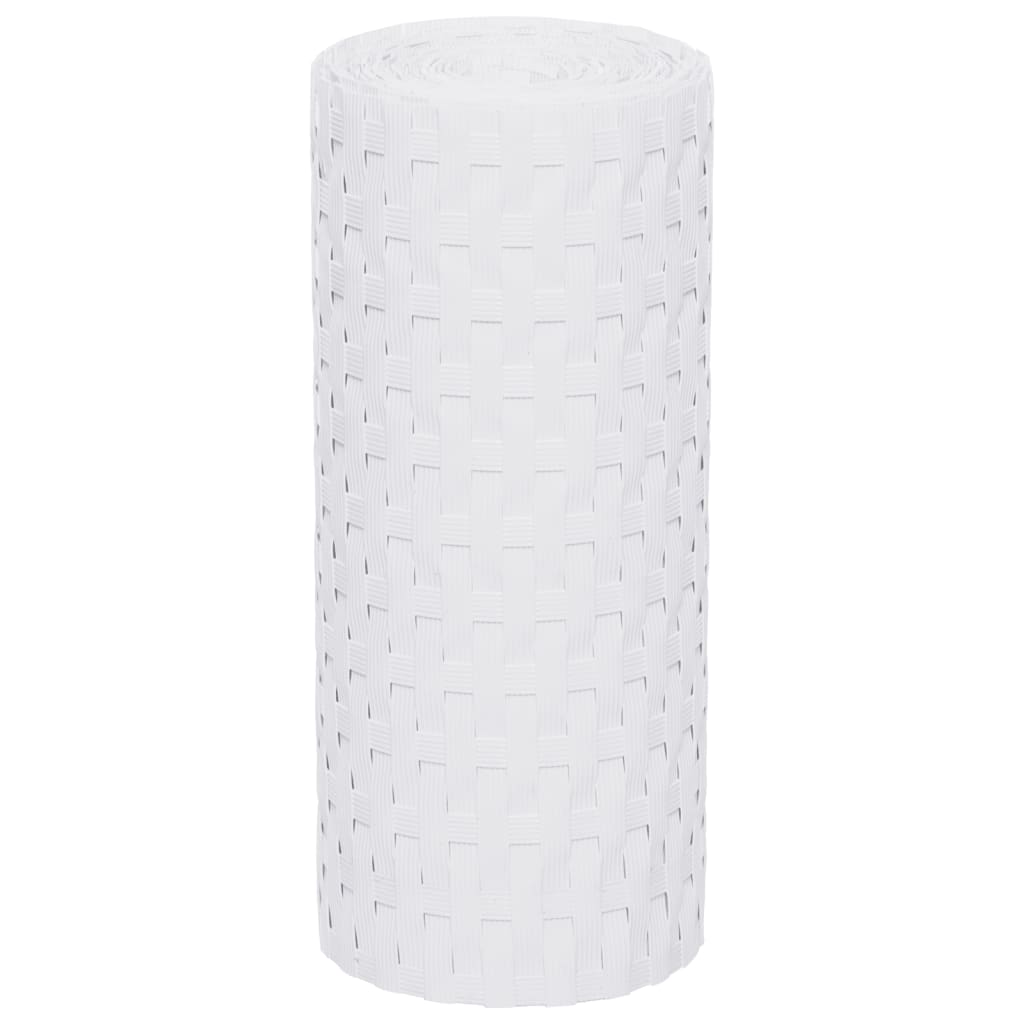 Balkon-Sichtschutze 10 Stk. Weiß 255x19 cm Poly Rattan