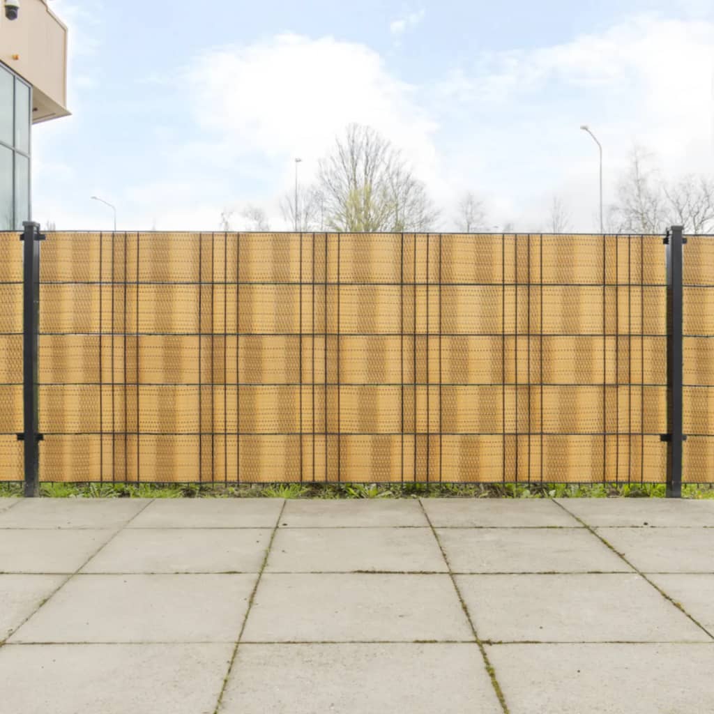 Balkon privatskærme 5 stk lysebrun 255x19 cm polyrattan