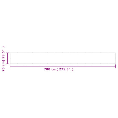Balkonsichtschutz Sandfarben 75x700 cm 100 % Polyester-Oxford
