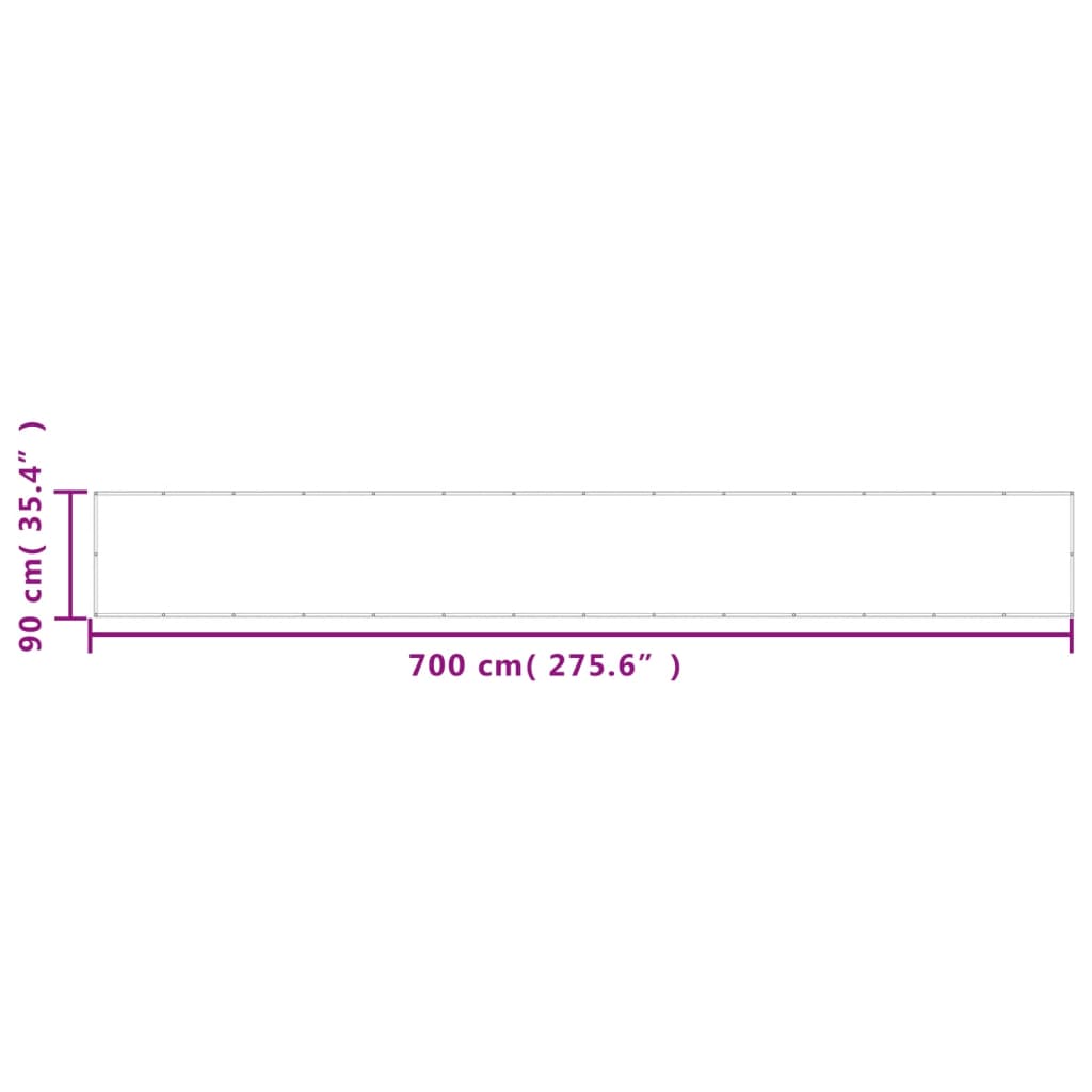 Balkon-Sichtschutz Anthrazit 90x700 cm 100 % Polyester-Oxford