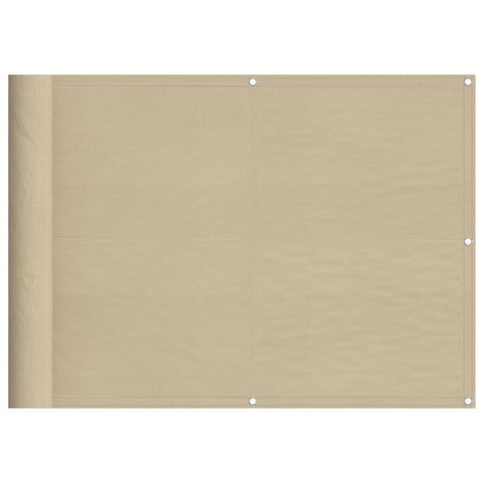 Balkon-Sichtschutz Beige 75x800 cm 100 % Polyester-Oxford
