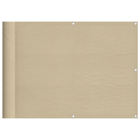 Balkon-Sichtschutz Beige 75x1000 cm 100 % Polyester-Oxford