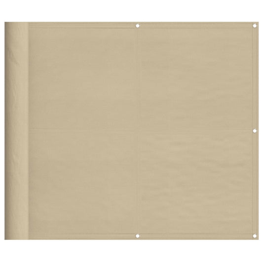 Balkon-Sichtschutz Beige 90x1000 cm 100 % Polyester-Oxford