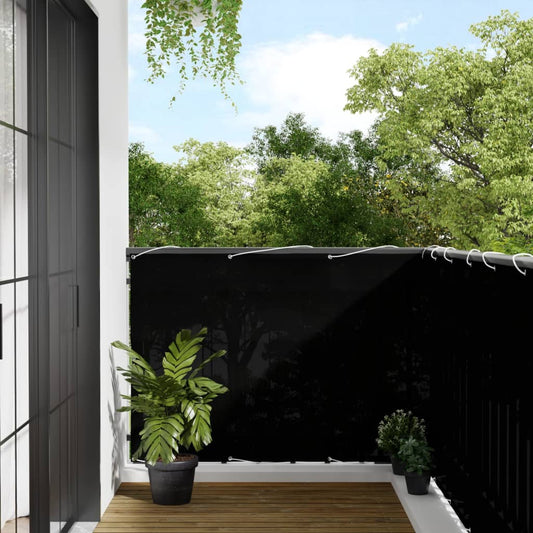 Balkon-Sichtschutz Schwarz 120x800 cm 100 % Polyester-Oxford