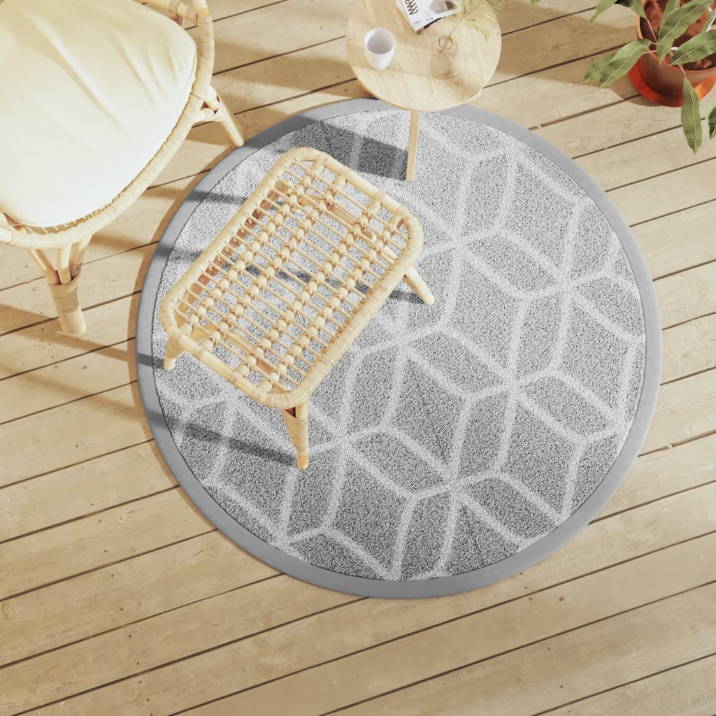 Outdoor-Teppich ARAKIL Grau Ø120 cm PP