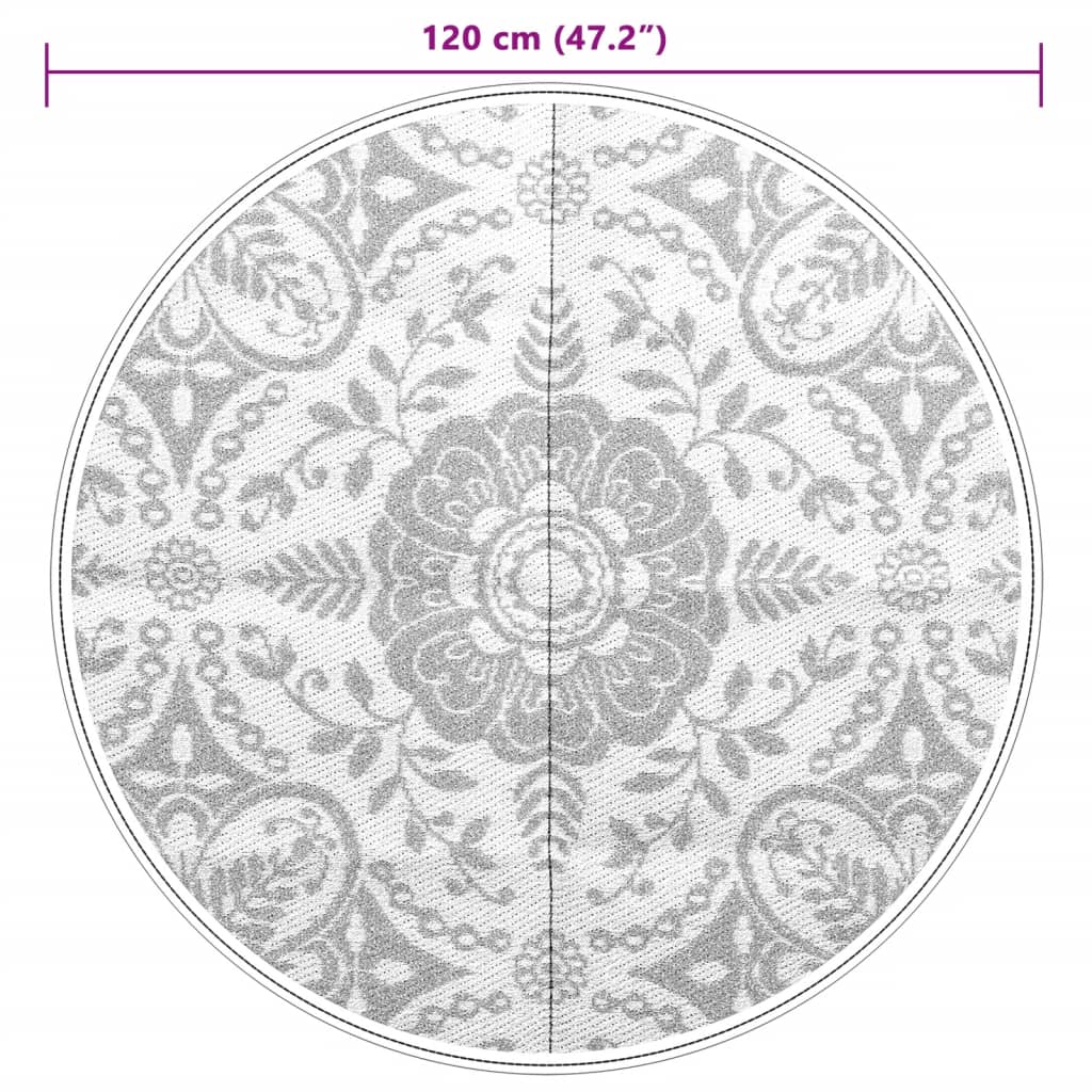 Outdoor-Teppich ARAKIL Hellgrau Ø120 cm PP