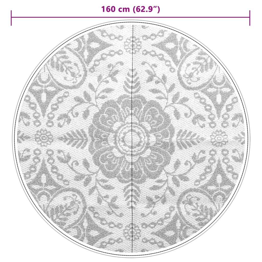 Outdoor-Teppich ARAKIL Hellgrau Ø160 cm PP