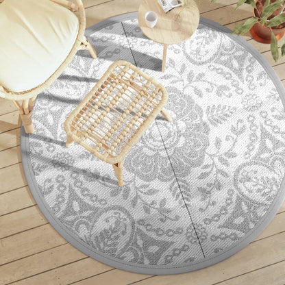 Outdoor-Teppich ARAKIL Hellgrau Ø160 cm PP