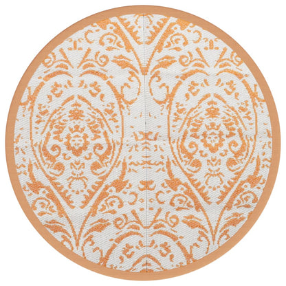 Outdoor-Teppich ARAKIL Orange und Weiß Ø200 cm PP