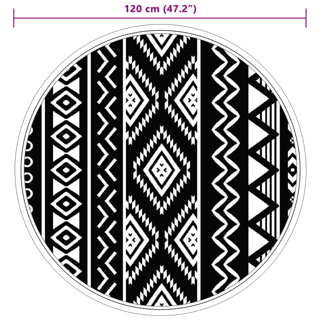 Outdoor-Teppich ARAKIL Schwarz Ø120 cm PP