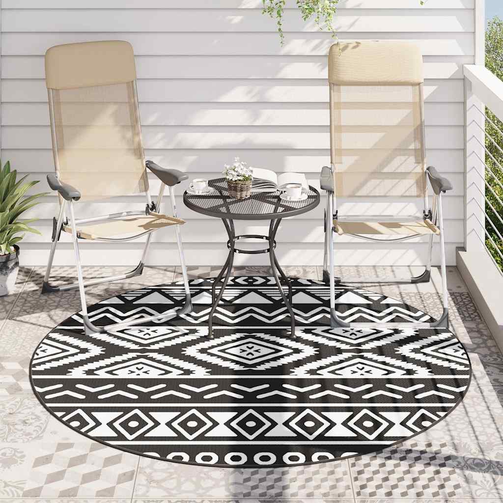 Outdoor-Teppich ARAKIL Schwarz Ø200 cm PP