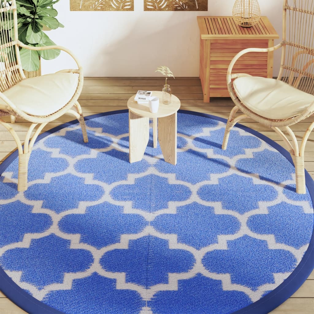 Outdoor-Teppich ARAKIL Blau Ø200 cm PP