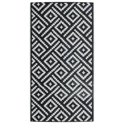 Outdoor-Teppich ARAKIL Weiß und Schwarz 80x150 cm PP