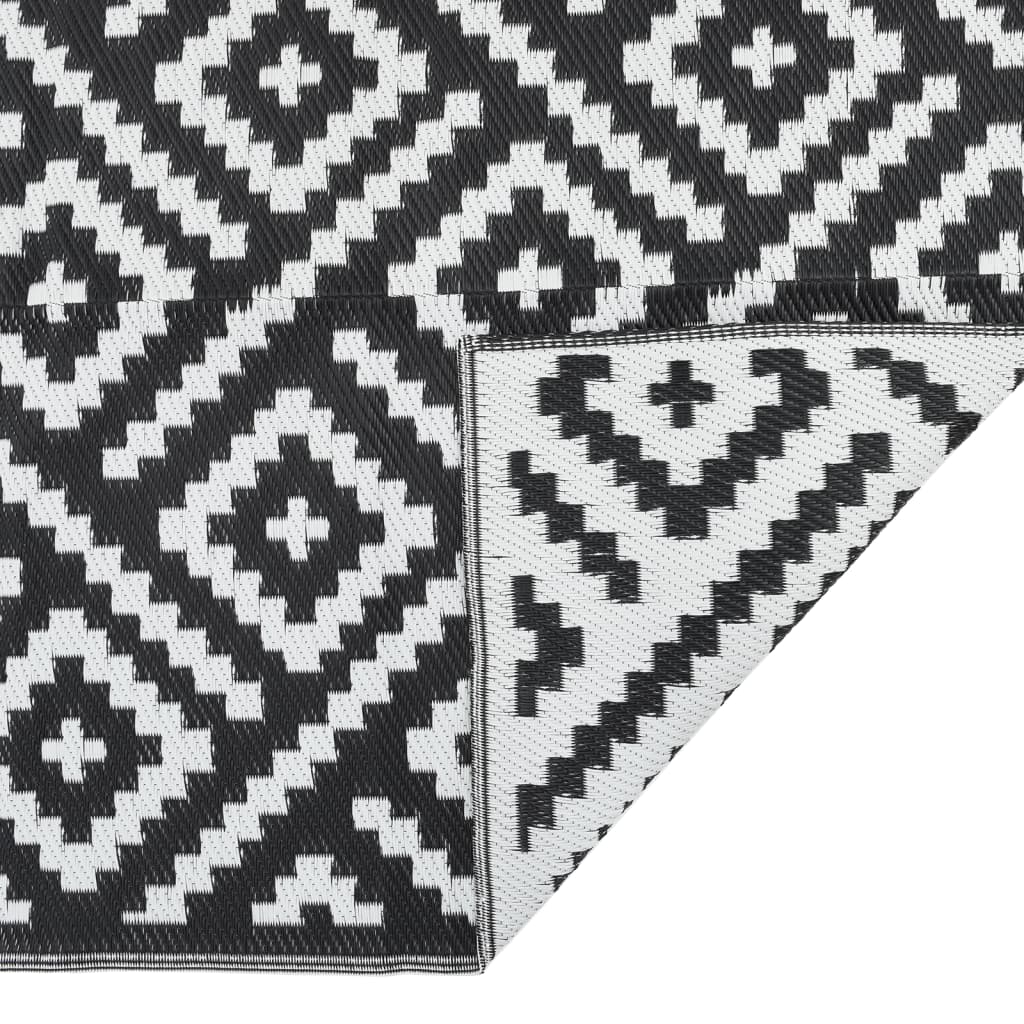 Outdoor-Teppich ARAKIL Weiß und Schwarz 80x150 cm PP