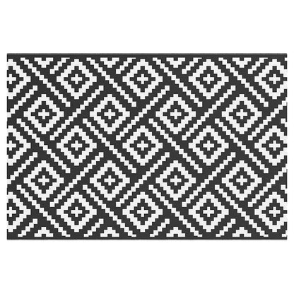Outdoor-Teppich ARAKIL Weiß und Schwarz 120x180 cm PP
