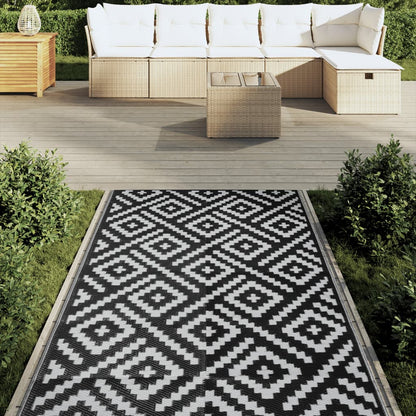Outdoor-Teppich ARAKIL Weiß und Schwarz 120x180 cm PP