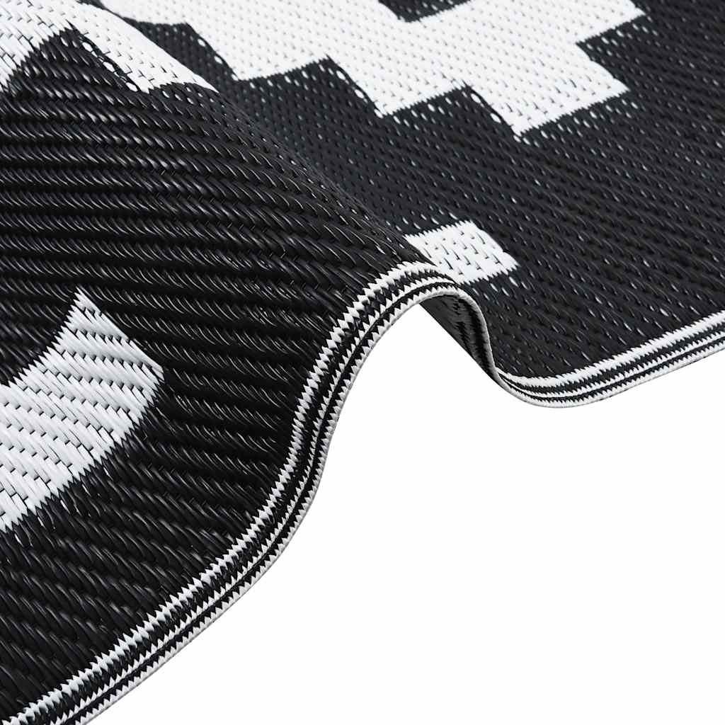 Outdoor-Teppich ARAKIL Weiß und Schwarz 120x180 cm PP