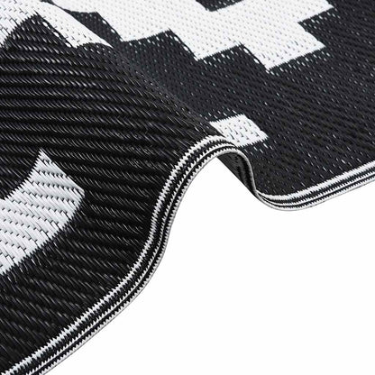 Outdoor-Teppich ARAKIL Weiß und Schwarz 120x180 cm PP