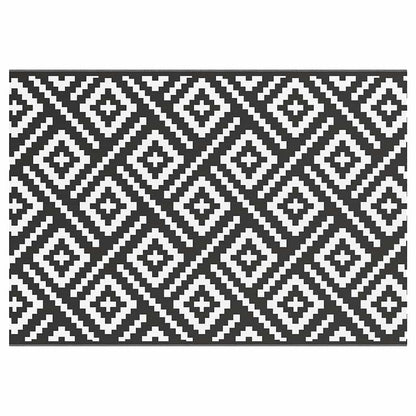Outdoor-Teppich ARAKIL Weiß und Schwarz 160x230 cm PP