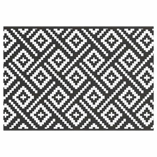 Outdoor-Teppich ARAKIL Weiß und Schwarz 160x230 cm PP