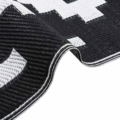 Outdoor-Teppich ARAKIL Weiß und Schwarz 160x230 cm PP