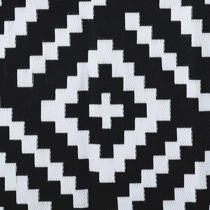 Outdoor-Teppich ARAKIL Weiß und Schwarz 160x230 cm PP