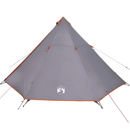 Tipi-Familienzelt 8 Personen Grau und Orange Wasserdicht