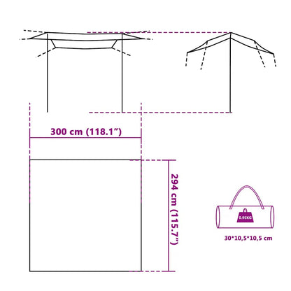 Tarp Grau und Orange 300x294 cm Wasserdicht