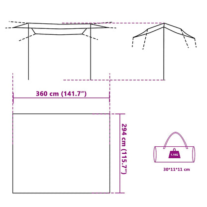 Tarp Grün 360x294 cm Wasserdicht