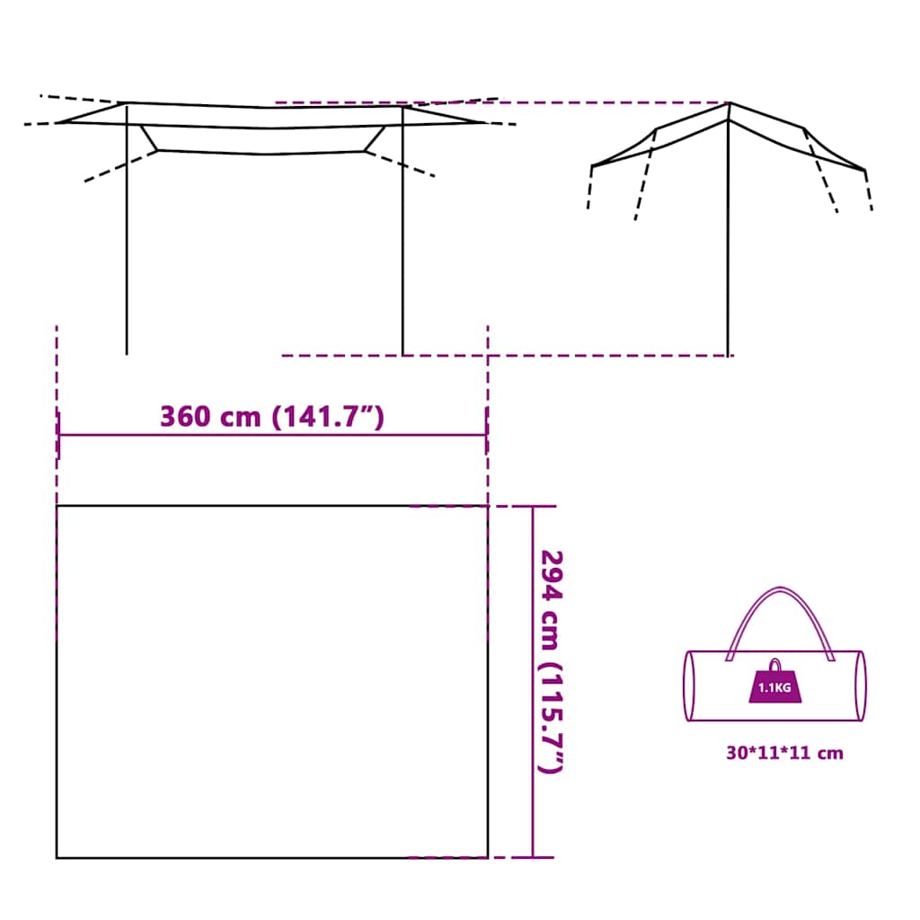 Tarp Grau und Orange 360x294 cm Wasserdicht