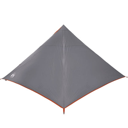 Tipi-Familienzelt 7 Personen Grau und Orange Wasserdicht