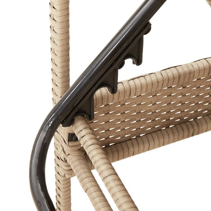 Solseng med pude Beige 63x200x81 cm Poly Rattan