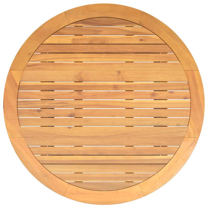 Havebord med træplade Sort Ø110x71 cm Poly Rattan