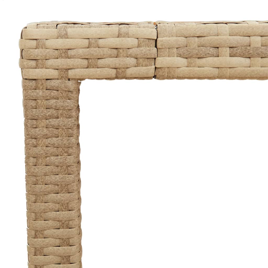 Havebord Beige 90x90x75 cm Polyrattan Akacietræ