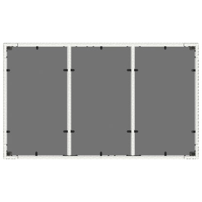 Havebord med glasplade hvid 150x90x75 cm polyrattan