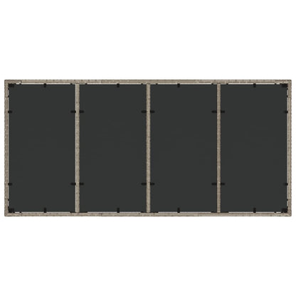Havebord med glasplade lysegrå 190x90x75 cm polyrattan