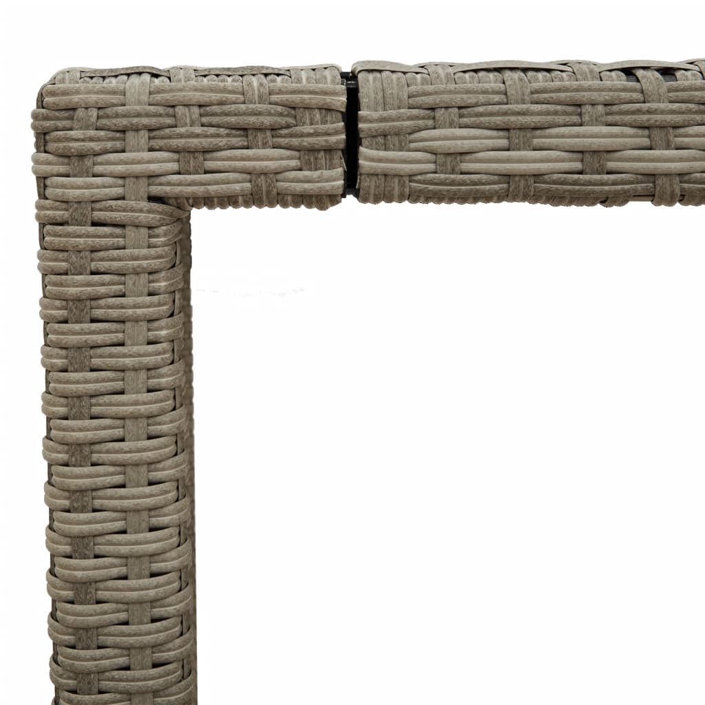 Havebord med glasplade lysegrå 190x90x75 cm polyrattan