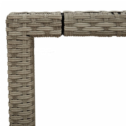 Havebord med glasplade lysegrå 190x90x75 cm polyrattan