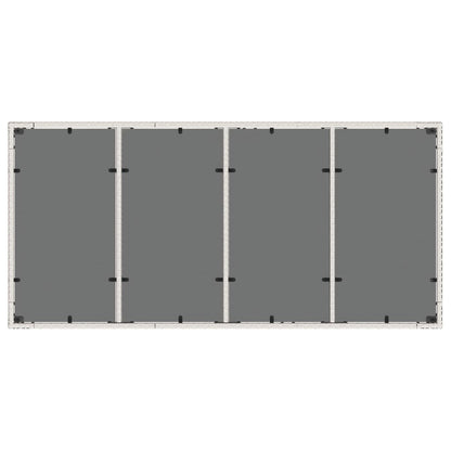 Gartentisch mit Glasplatte Weiß 190x90x75 cm Poly Rattan