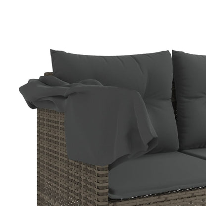 Solseng med tag og pude Grå polyrattan