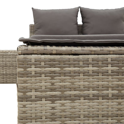 Dobbelt solseng med pude grå polyrattan