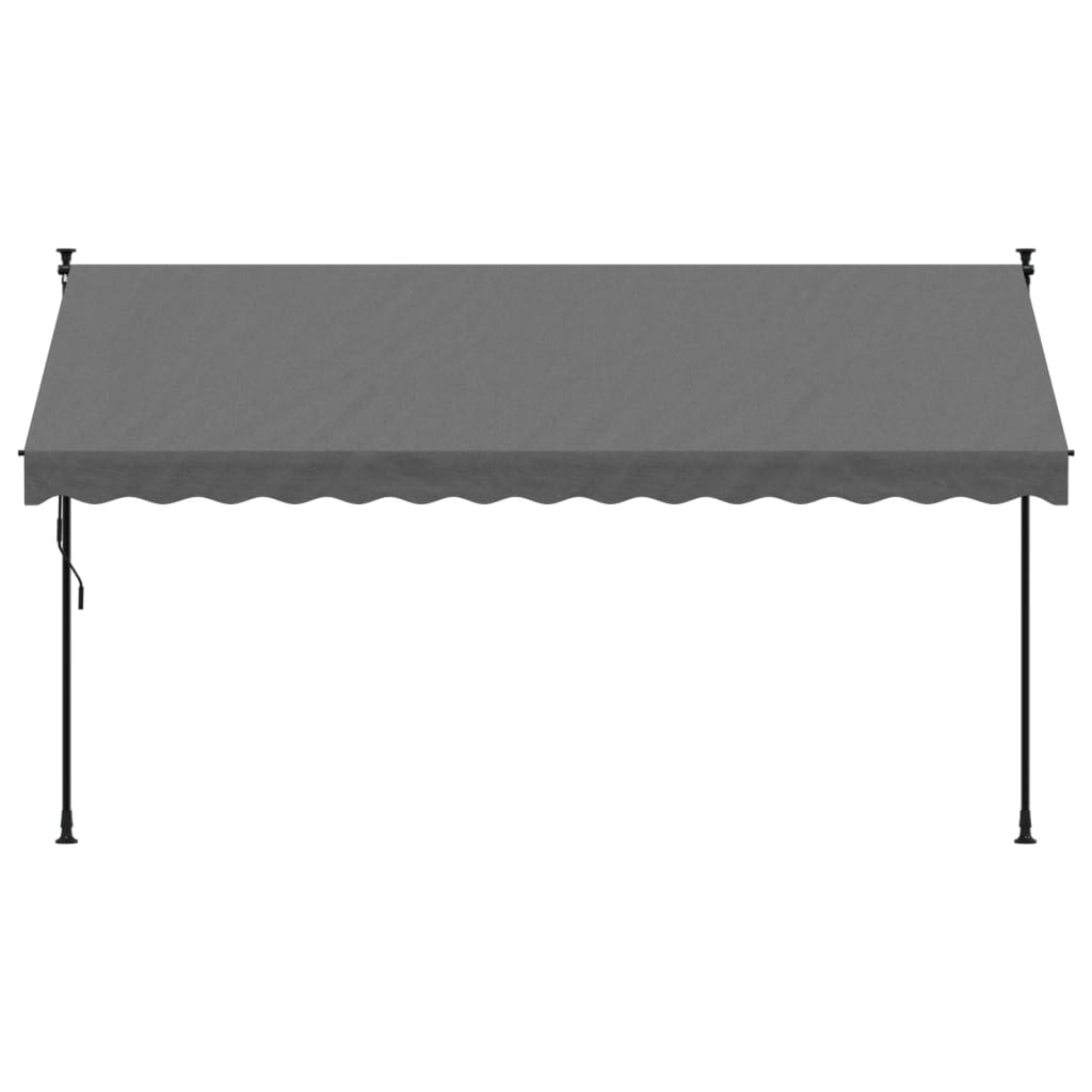 Markise Einziehbar Anthrazit 350x150 cm Stoff und Stahl
