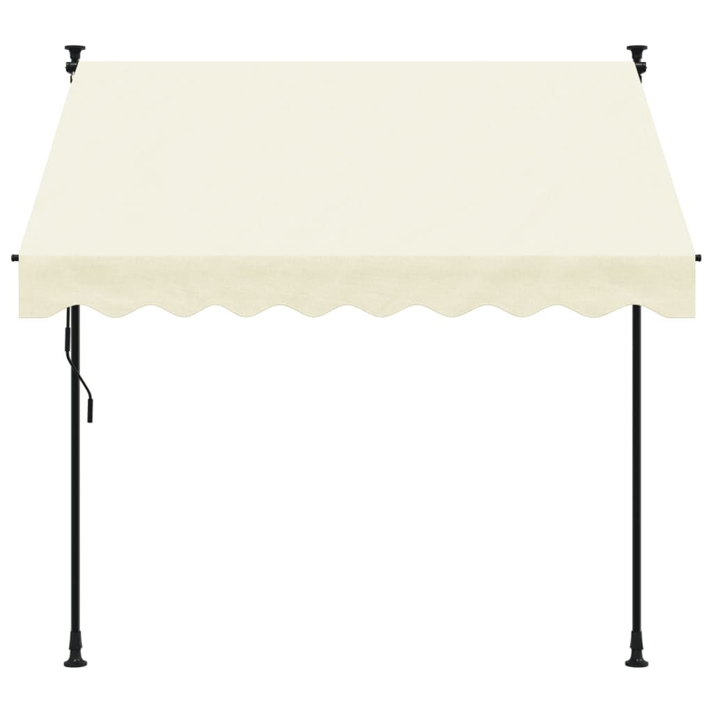 Markise Einziehbar Creme 200x115 cm Stoff und Stahl