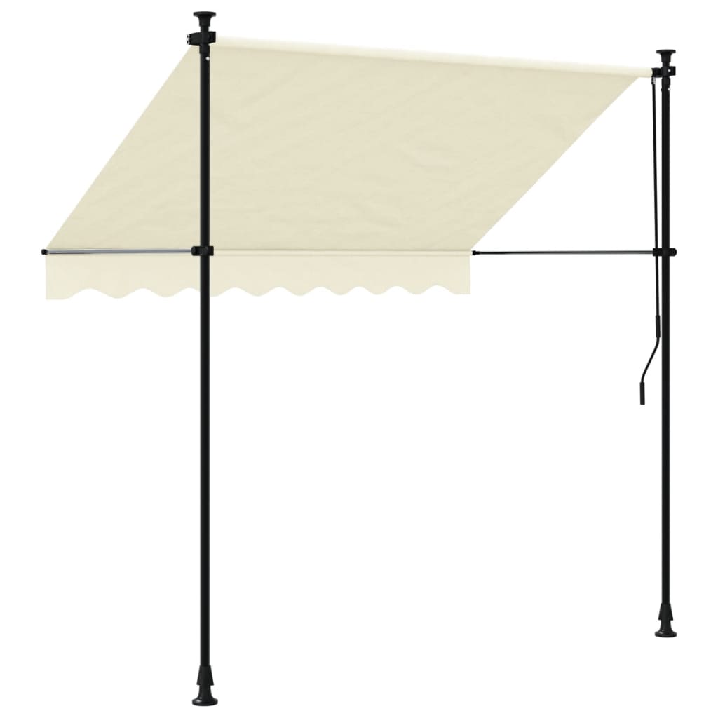 Markise Einziehbar Creme 200x115 cm Stoff und Stahl