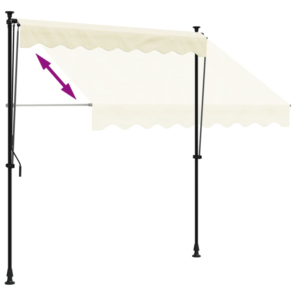 Markise Einziehbar Creme 200x115 cm Stoff und Stahl