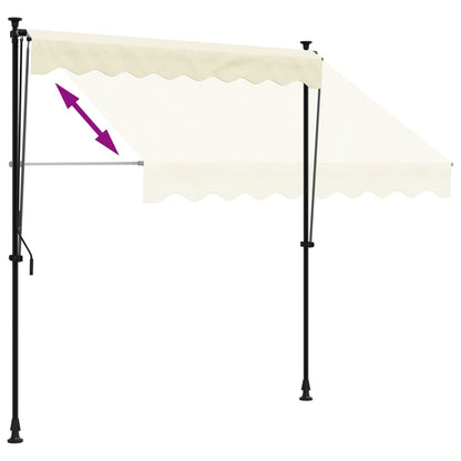 Markise Einziehbar Creme 200x115 cm Stoff und Stahl